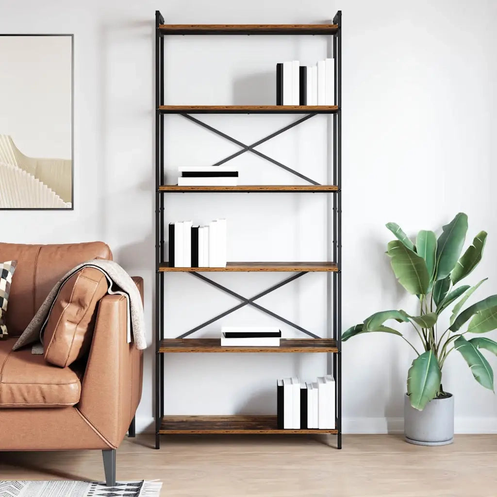 vidaXL Libreria Legno vecchio 80 x 30 x 188 cm Legno multistrato