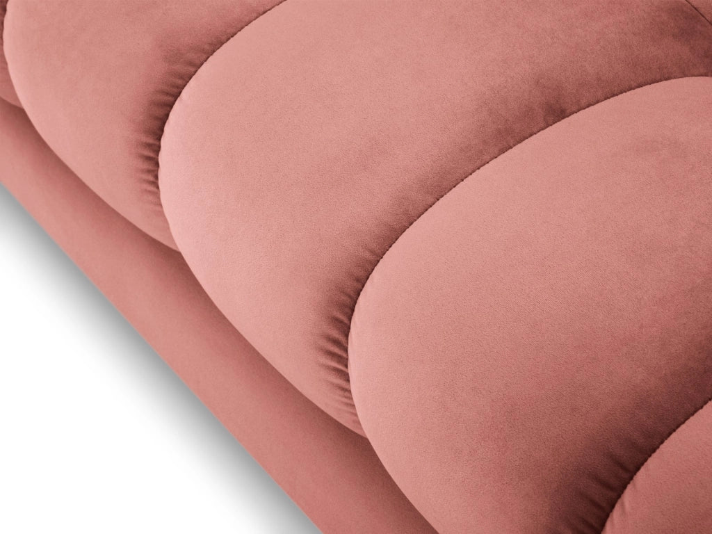 Cosmopolitan Design - Divano angolare destro "Bali" 5 posti in velluto rosa 