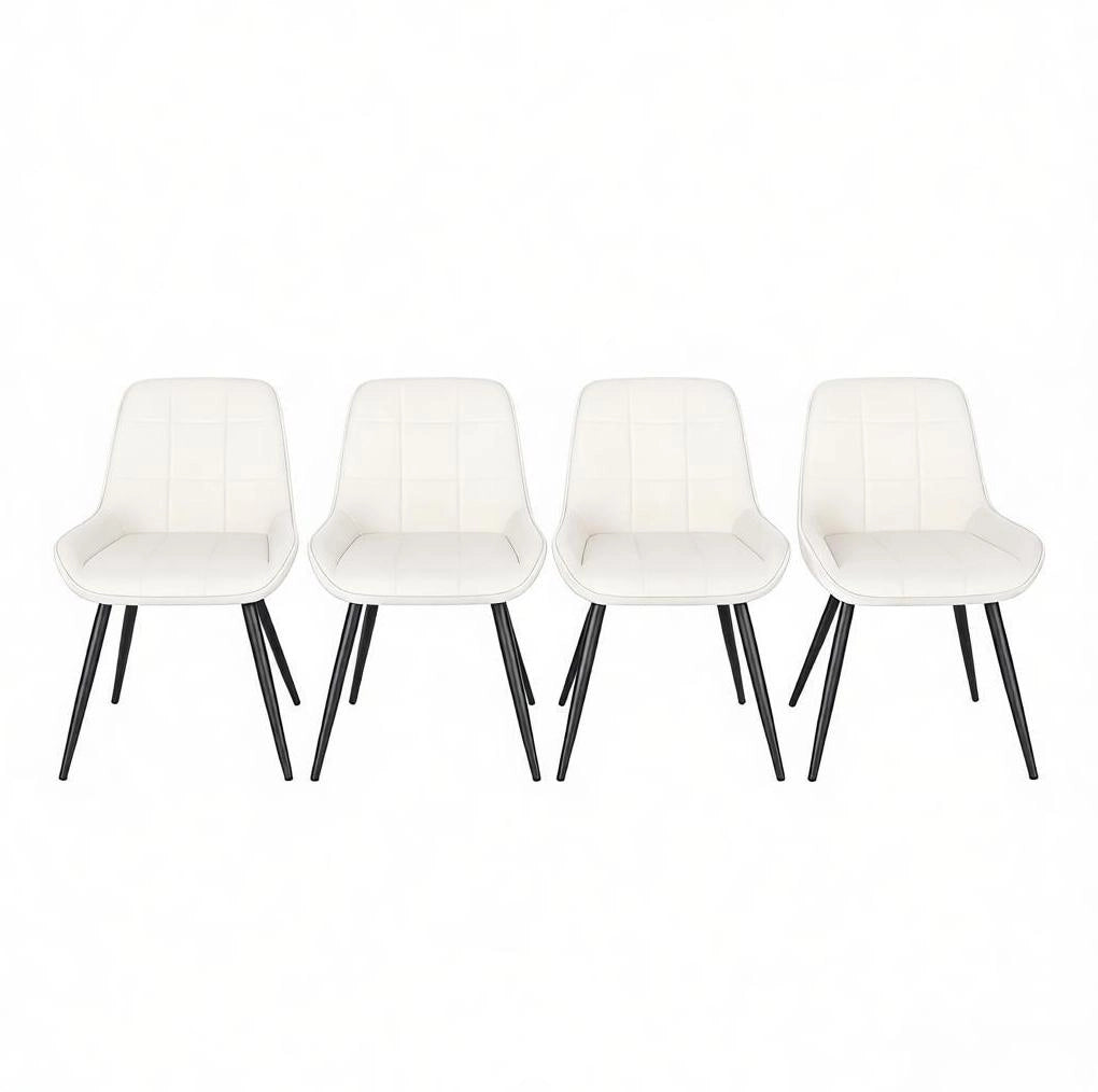 Sedie da pranzo 81,5 cm in velluto e metallo nero, set da 4