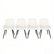 Sedie da pranzo 81,5 cm in velluto e metallo nero, set da 4