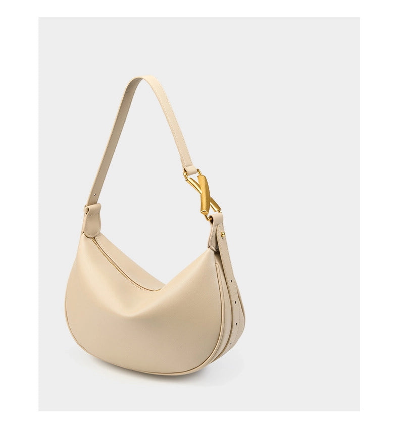 Borsa a tracolla da donna in vera pelle, colore bianco.