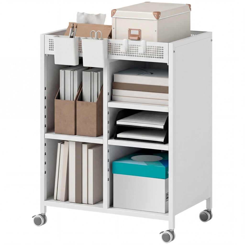 Libreria su Ruote ¨C Zephmum ¨C Bianco 80x30x120