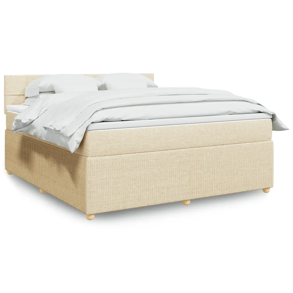 Giroletto a Molle con Materasso Crema 180x200 cm in Tessuto 3289840