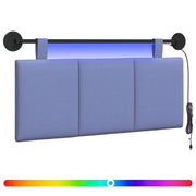Testiera | Testata sospesa Con luce LED Blu jeans Tessuto