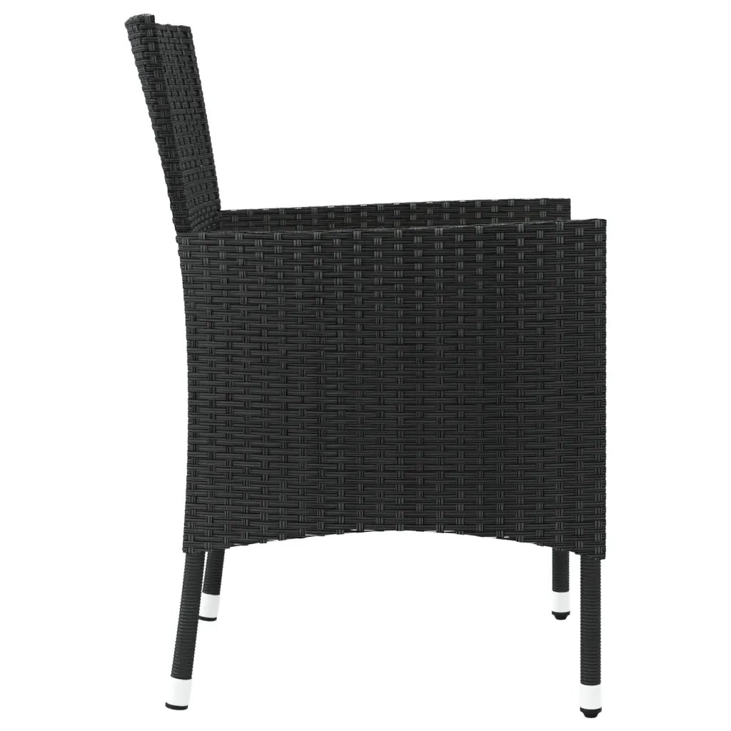 vidaXL Sedie da giardino con cuscini 4 pz nere in polyrattan (solo UK/IE/FI/NO)