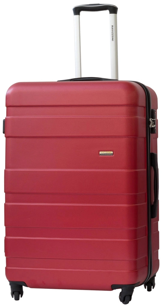 Set 3 Valigie Trolley Rigide in ABS 4 Ruote TSA Ravizzoni Caronte Rosso