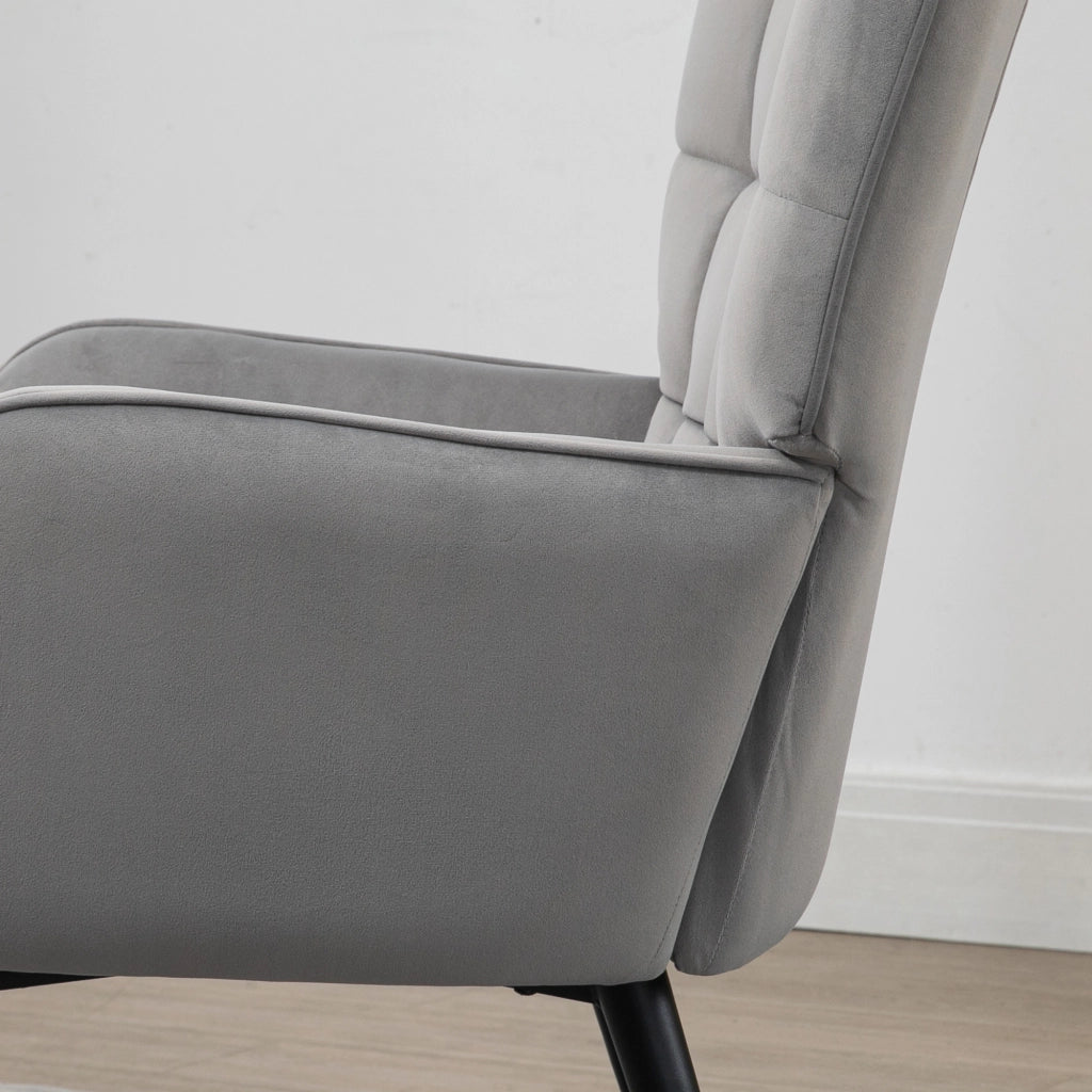 POLTRONA con pouf Set da 2 pezzi 73x77,5x98 cm grigio chiaro