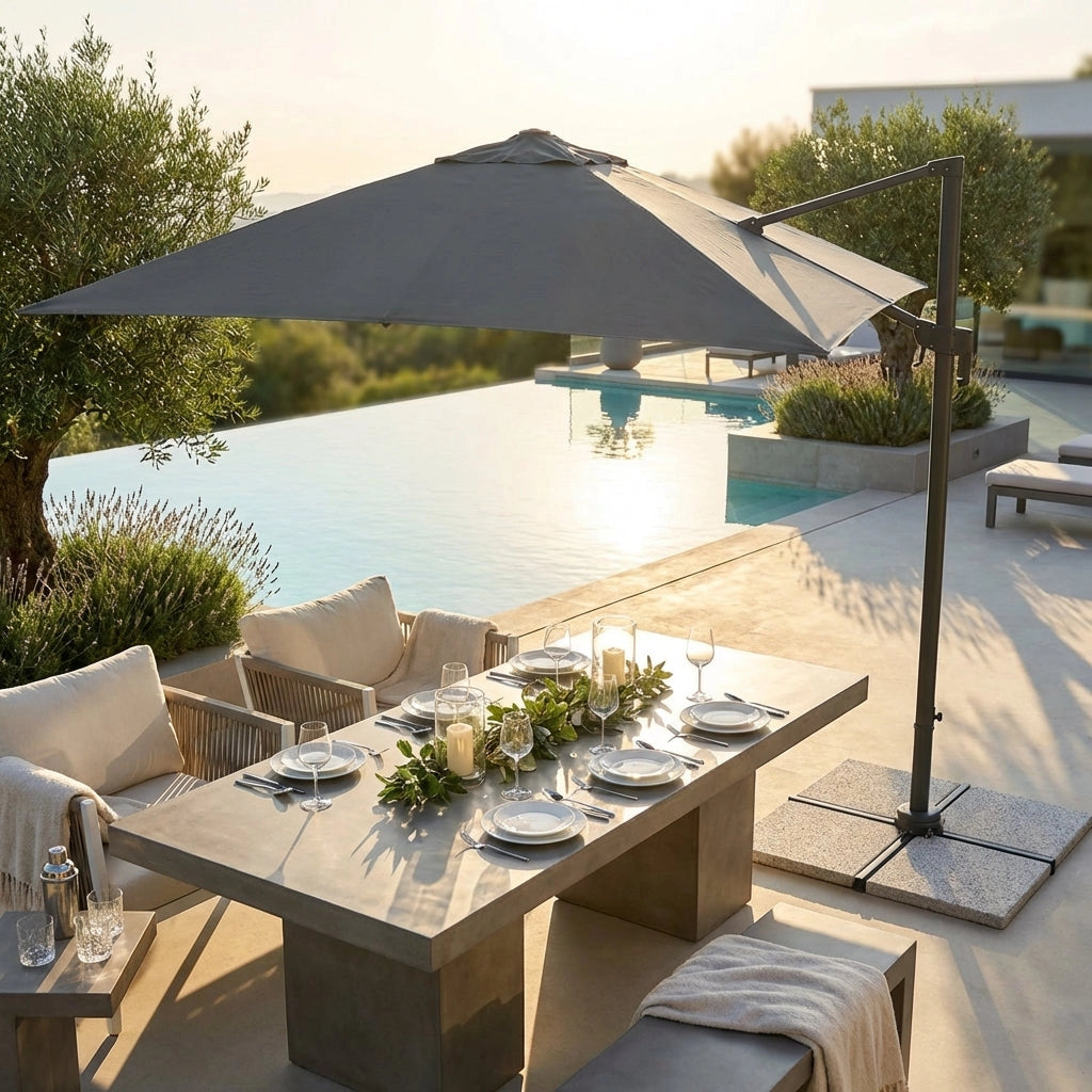 Ombrellone da Giardino decentrato 3x3 in alluminio - PIAVE