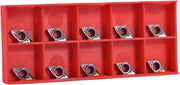 Inserti per taglio a CNC 10 pezzi - Punta in carburo - Attrezzi per tornio - Taglio di alluminio/lega di rame - 12,7 x 7 mm - Inclusa scatola - Strumento per taglio