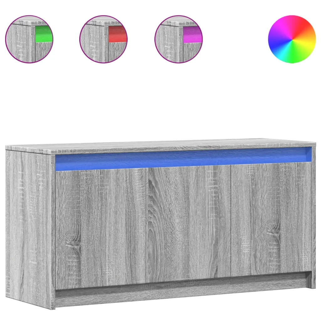 vidaXL Mobile Porta TV con LED Grigio Sonoma 100x34x50cm in Truciolato