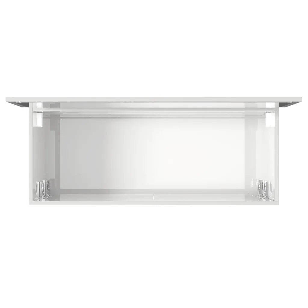 Mobiletto da bagno a parete con specchio 100 x 38,5 x 46 cm design moderno e pratico in legno composito bianco lucido 02_0049281