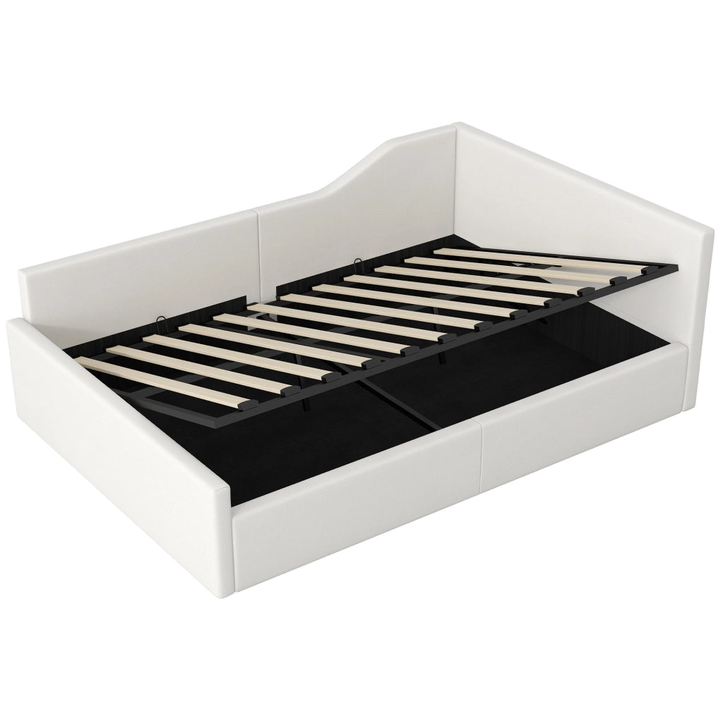 Divano letto 140x200 con contenitore; MDF e compensato; beige