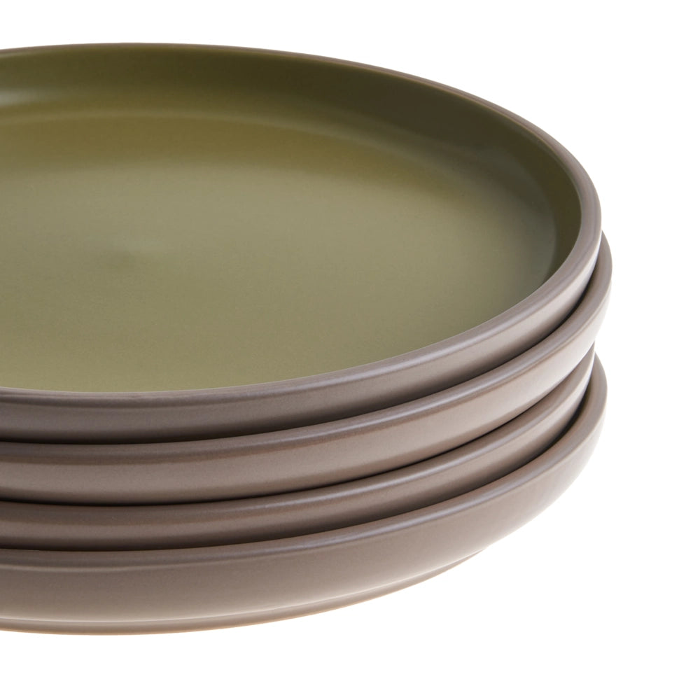 Servizio da tavola 16 pezzi in gres beige e blu elegante per cucina e sala da pranzo con finitura smaltata colorata per 4 persone