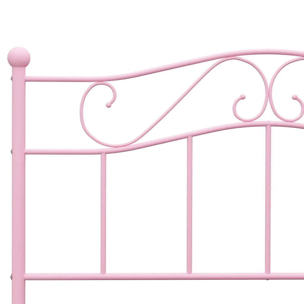 Letto matrimoniale | Letto per adulti | Giroletto Rosa in Metallo 120x200 cm