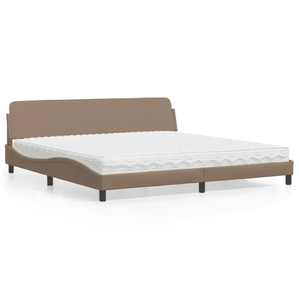 Letto con Materasso Dover Cappuccino 200x200cm Similpelle 3208481