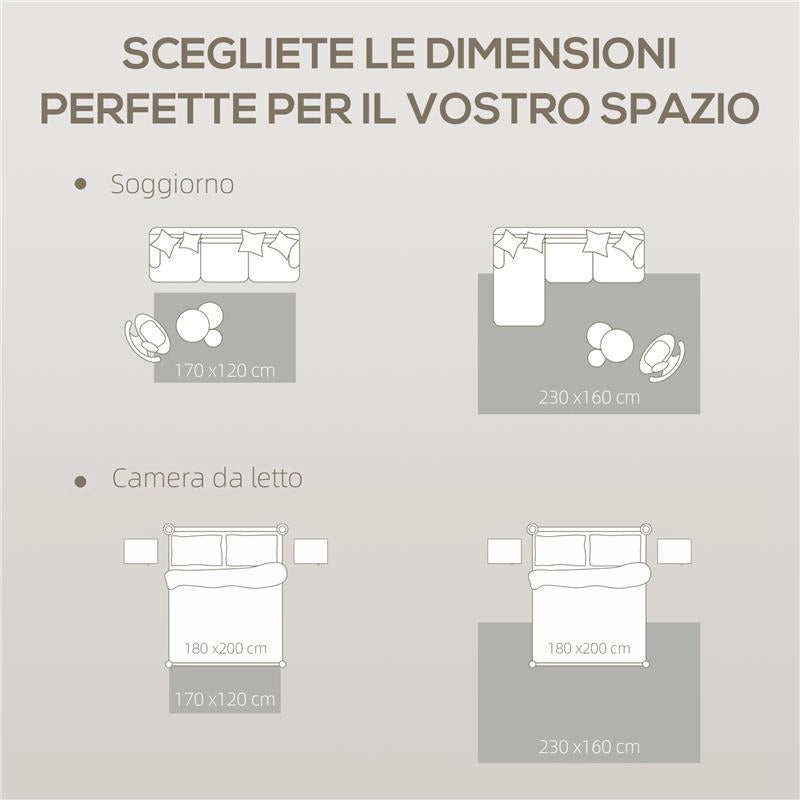 TAPPETO MODERNO ANTISCIVOLO A LINEE GEOMETRICHE, IN POLIESTERE MULTICOLORE, 230X160X0.7 CM