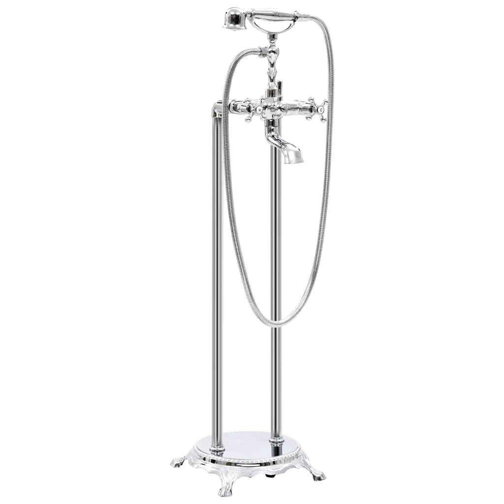 Rubinetto per vasca da bagno indipendente in acciaio inox 99,5 cm argento 02_0003478