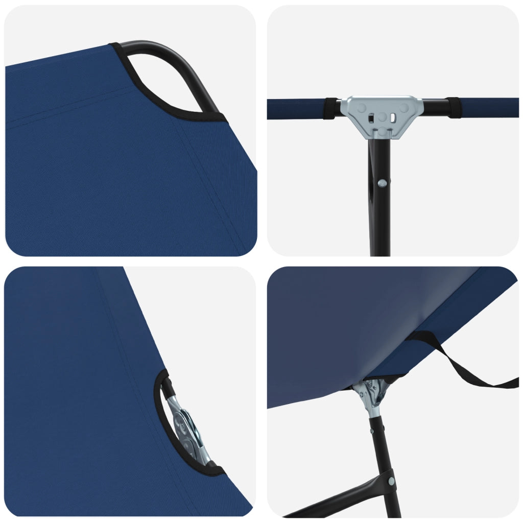 Lettino Prendisole Pieghevole Portable Blu 600D Oxford Fabric