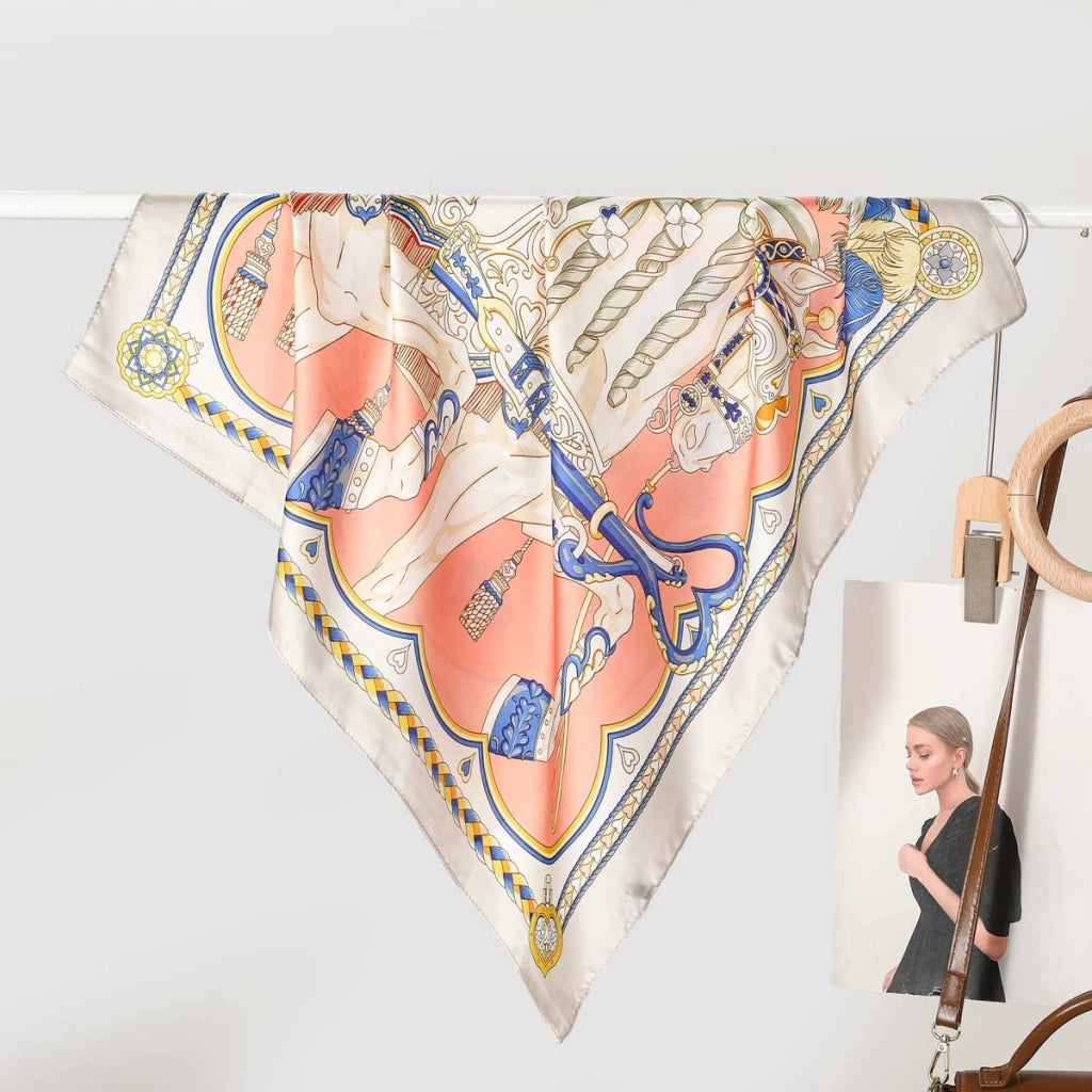Nuova sciarpa da donna in seta stampata, stile coreano, sciarpa decorativa alla moda e versatile.