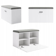 Moderno mobile porta scarpe con seduta – panca per l'ingresso, bianco stile loft