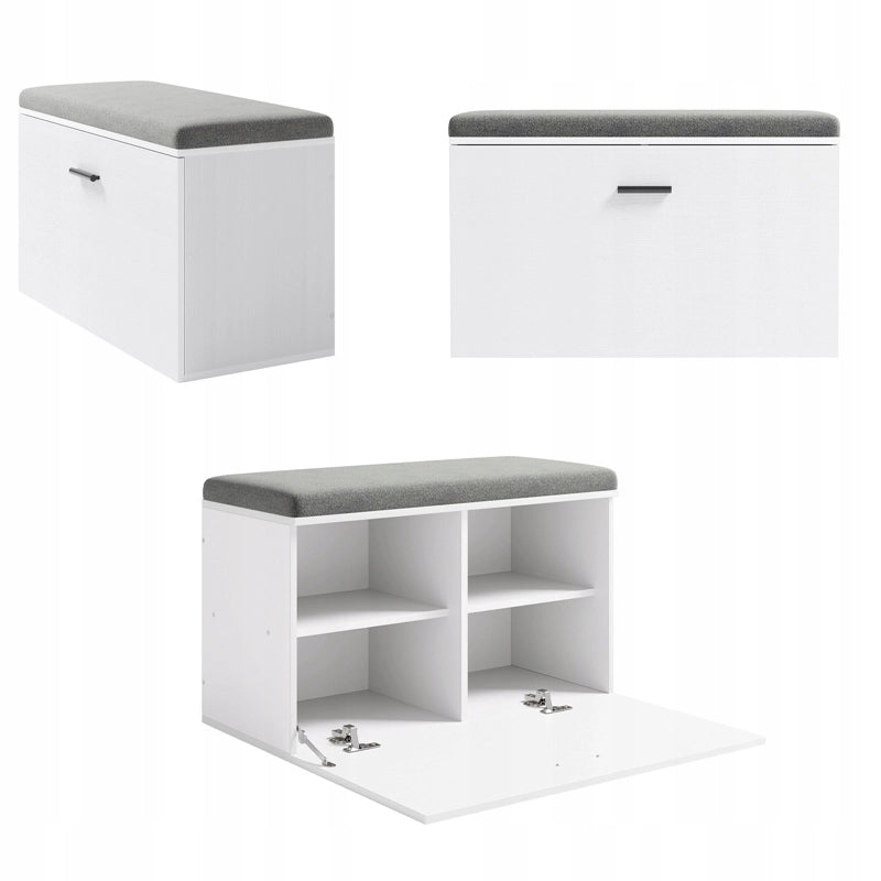 Moderno mobile porta scarpe con seduta – panca per l'ingresso, bianco stile loft