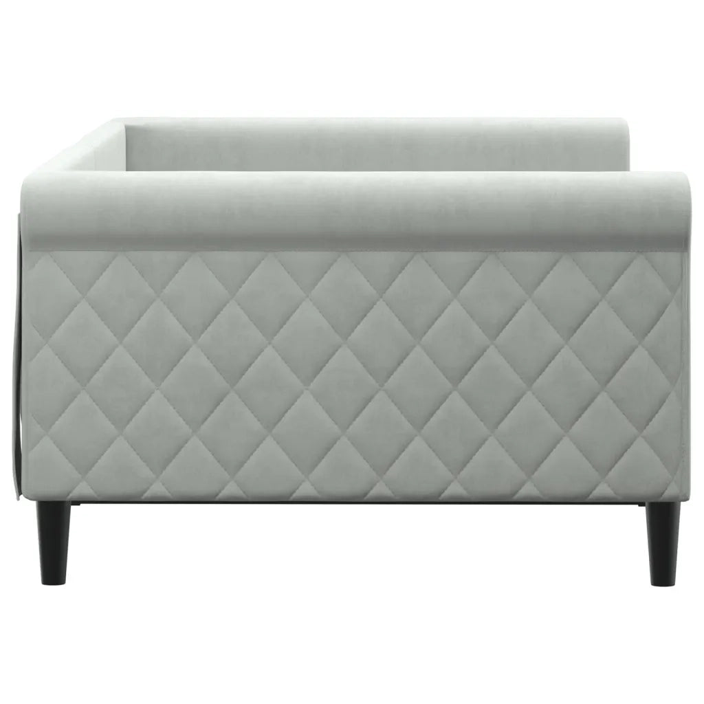 Letto da Giorno Grigio Chiaro 100x190 cm in Velluto 354262