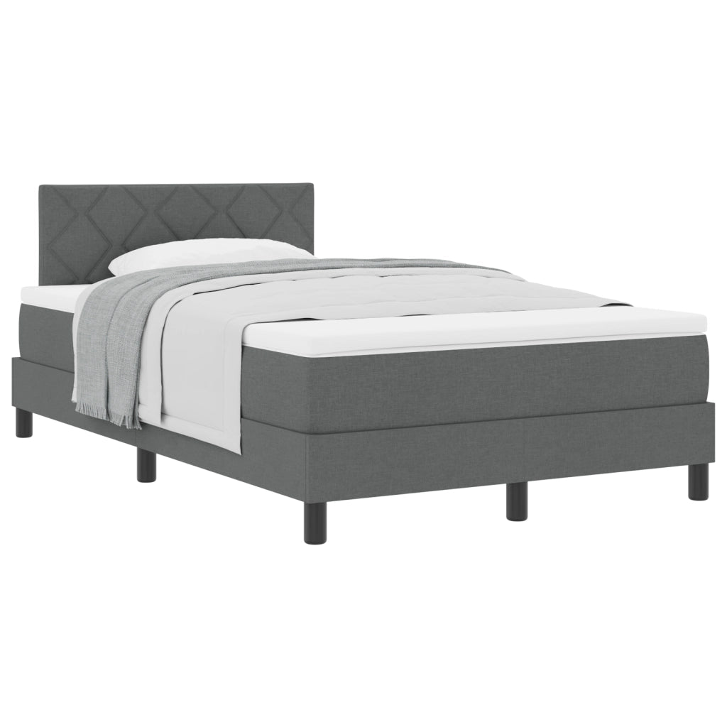 Letto con rete a molle con materasso grigio scuro 120x190 cm in tessuto