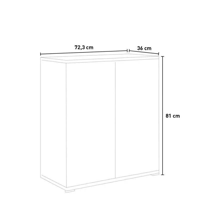 Armadietto Multiuso 2 Ante 72,3x36x81 cm in Truciolare Nobilitato Olmo