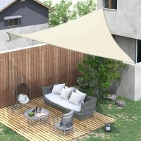 Vela Ombreggiante Rettangolare 4x6m, Tenda da Sole per Esterno in Poliestere Anti UV Traspirante Bianco Crema