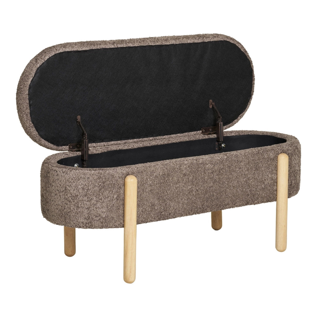 Panca con Portaoggetti Branca, Marrone, Poliestere, 40x97x48 cm
