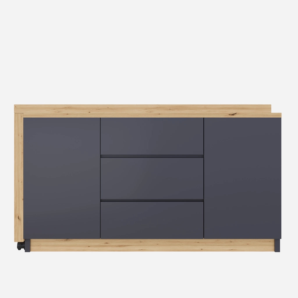 Scrivania con 2 ante e 3 cassetti; rotante e pieghevole; per studio; 120×50×76.5 cm
