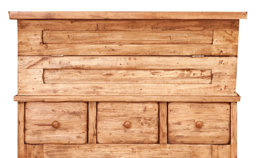 Biscottini Madia in legno massello di tiglio finitura naturale L81xPR45xH92 cm. Made in Italy