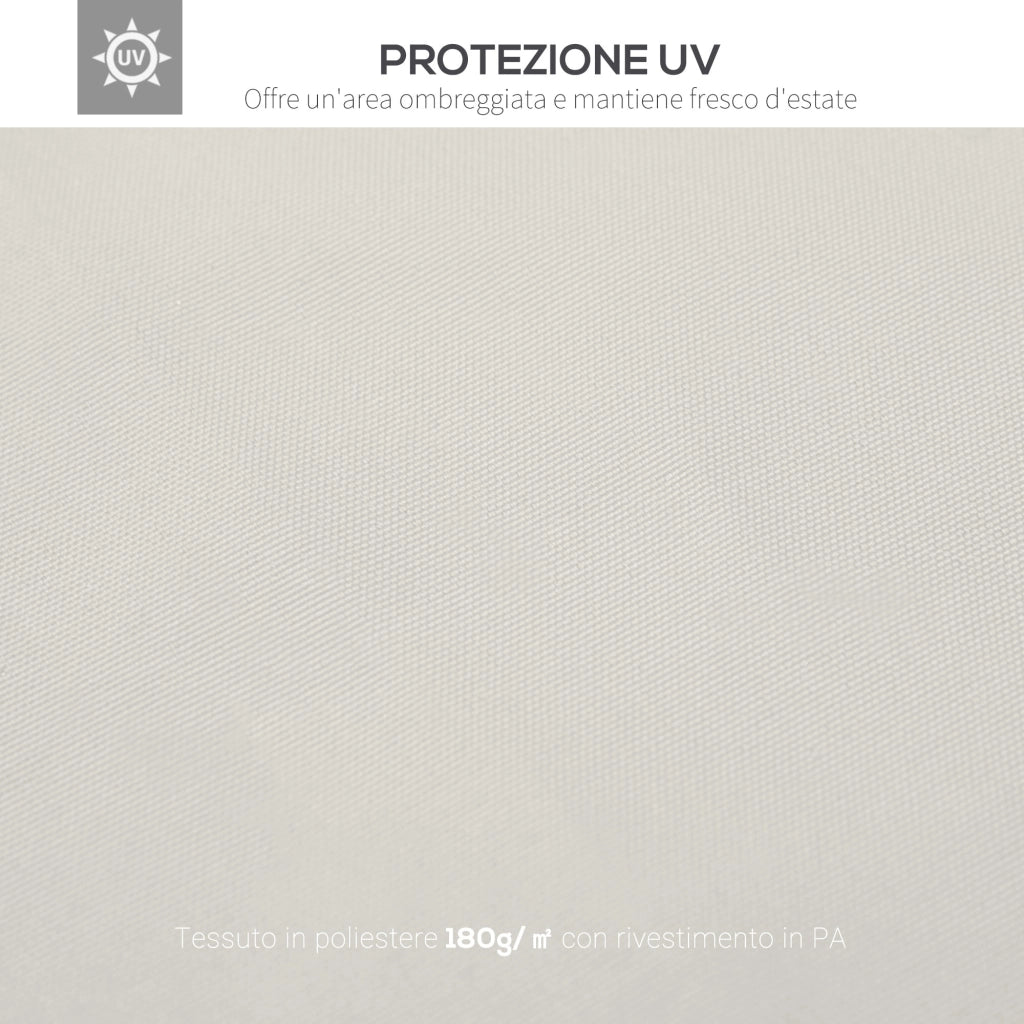 Tetto di Ricambio Impermeabile per Gazebo da Giardino 3x3m Doppio Tetto Crema