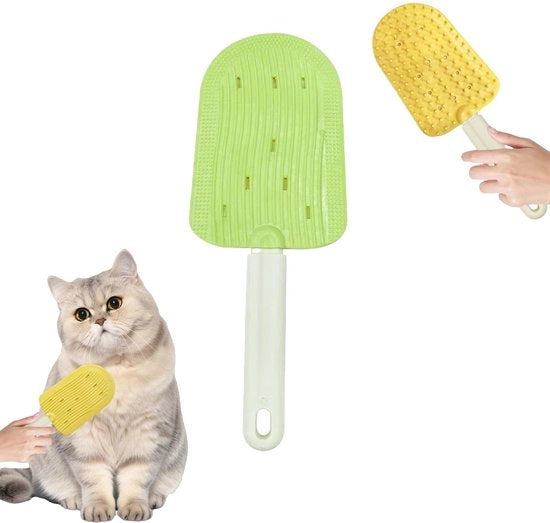 Spazzola per gatti in silicone con setole per pelo - antiscivolo - leggera - duratura - adatta a gatti - spazzola per animali