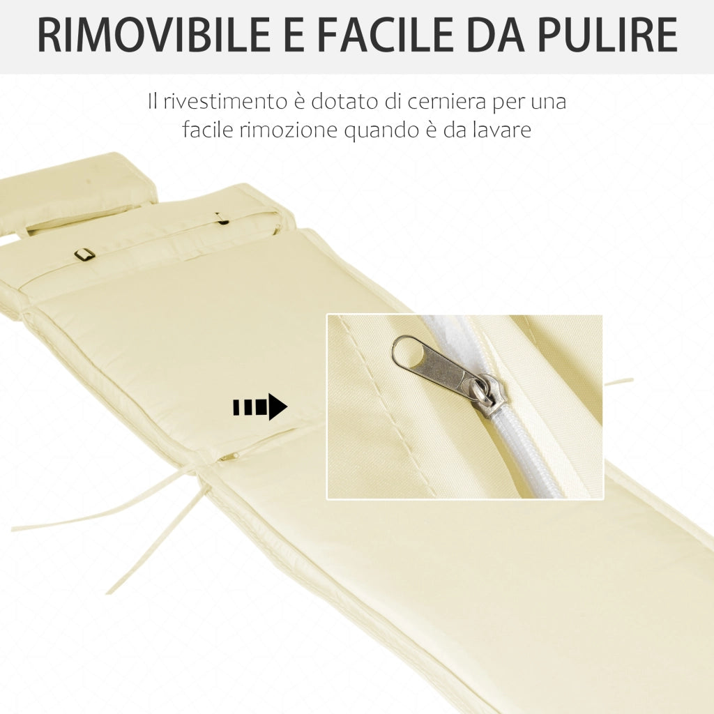 Cuscino per lettino prendisole ¨C zephmum ¨C 198x53x5cm bianco crema