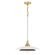 Lampada a sospensione Welsh doppio vetro bianco oro LED 15W