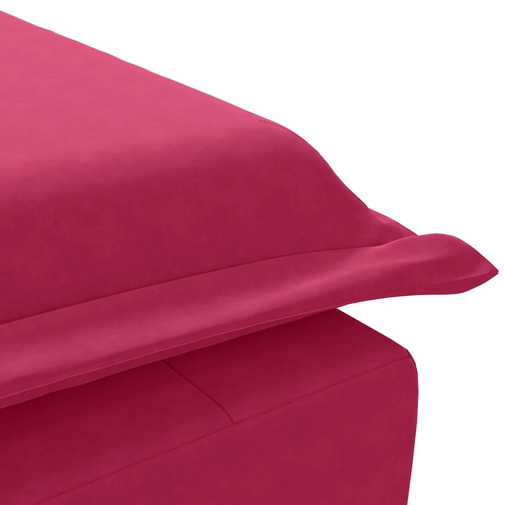 Chaise Longue Massaggi con Cuscino a Rullo Rosso Vino Velluto CFW2108549