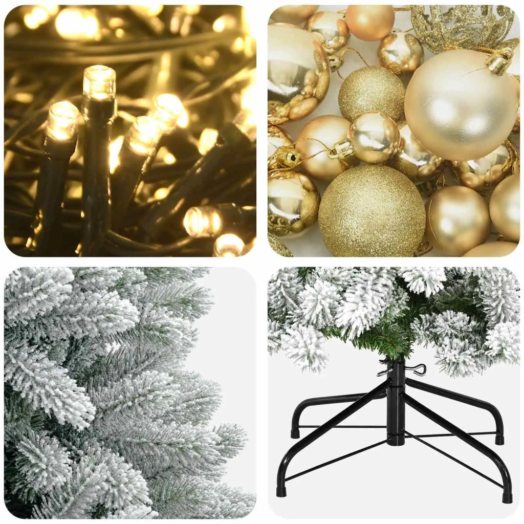 Albero di Natale Artificiale con Palline 120 cm 150 LED 3465705