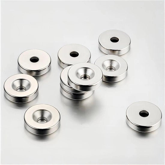 Pacchetto di 10 magneti extra forti con foro, 2 kg di forza N42 10 x 3 mm diametro interna 3 mm piccoli magneti forti per bacheca magnetica bacheca da parete bacheca per ufficio cucina magazzino