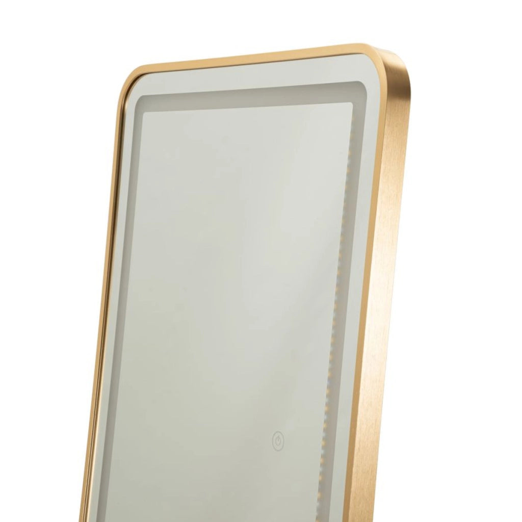 Specchio da terra LED Simple rettangolare con cornice oro 57x166 cm