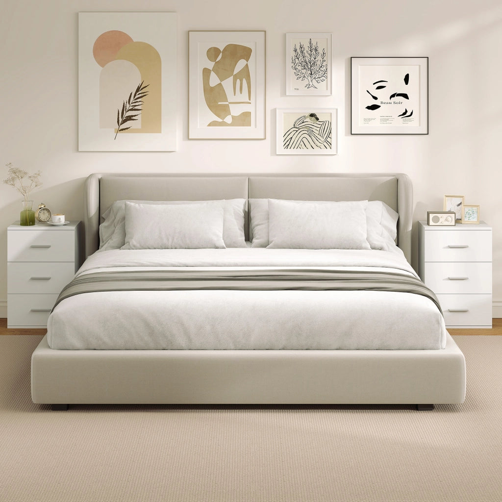 Comodino Moderno e Multiuso 40x35x60 cm con 3 Cassetti in MDF Bianco