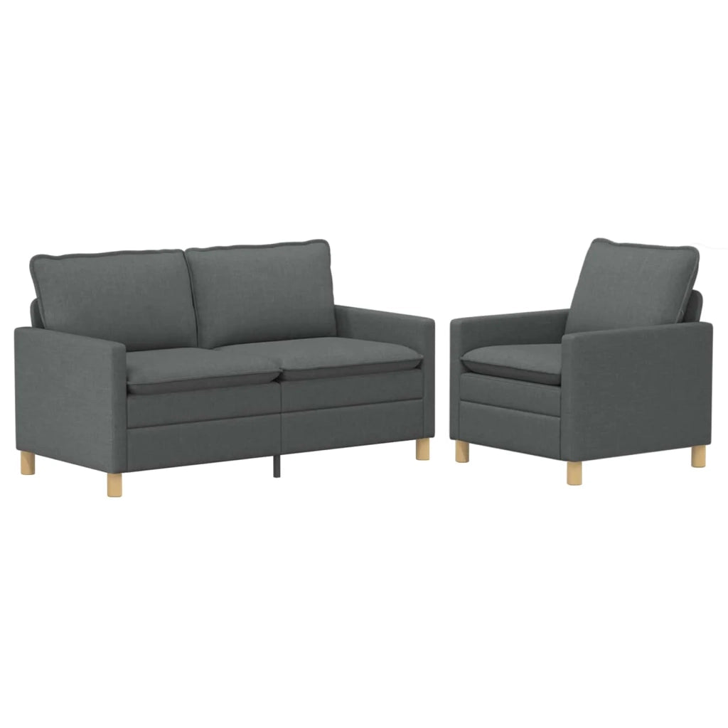 Set di divani 2 pz Grigio Scuro Tessuto 3417060