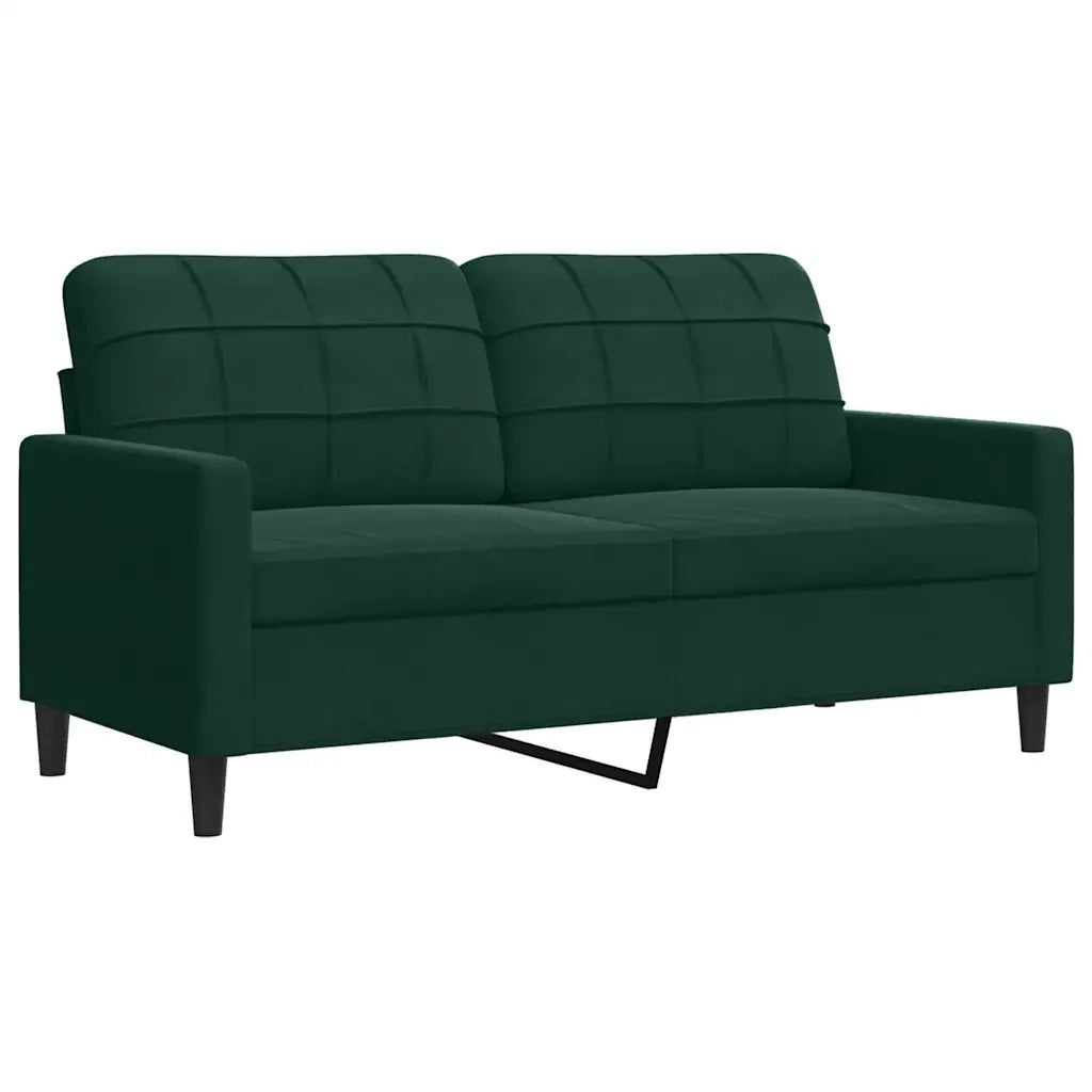 Set di Divani 3 pz con Cuscini Verde scuro in Velluto