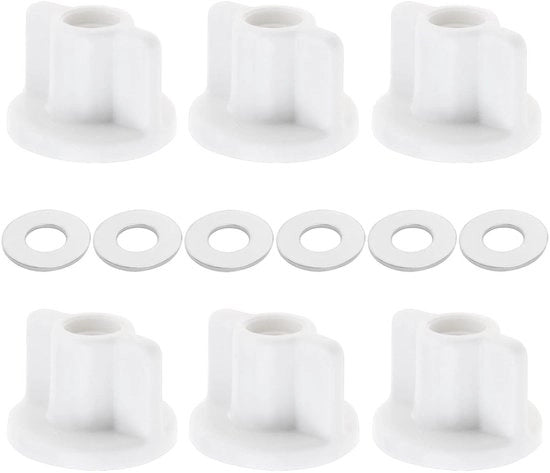 Set di anelli di fissaggio per sedile WC, 6 pezzi, M6, per sostituzione di sedile WC inferiore, per schizzo 6 mm, per fissaggio superiore, sostituzione di sedile WC inferiore, hardware WC di sostituzione