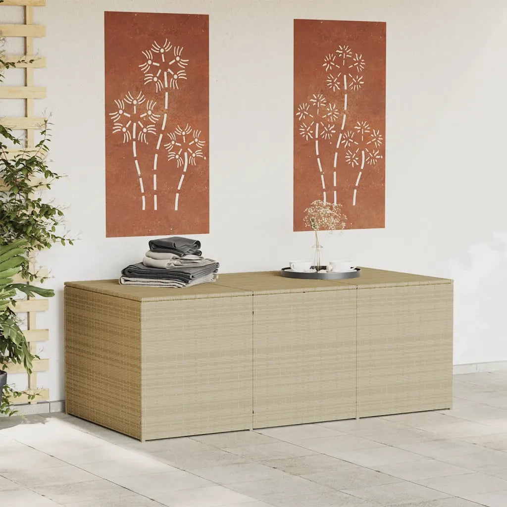 Contenitore da Giardino Beige Misto 984L in Polyrattan