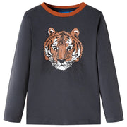 Maglietta per Bambini a Maniche Lunghe Antracite 128cod mxl 112677