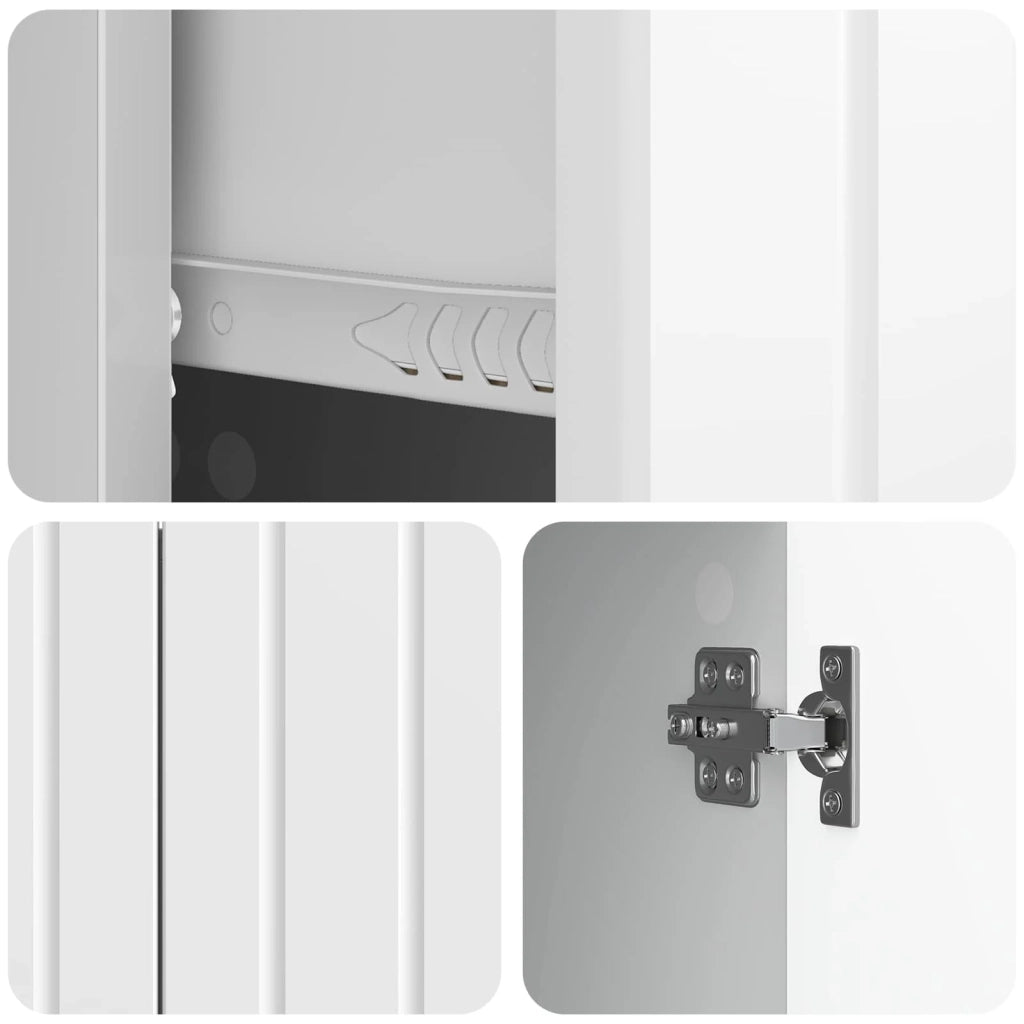 Credenza Bianco Lucido 89 x 34,5 x 62 cm Legno ingegnerizzato