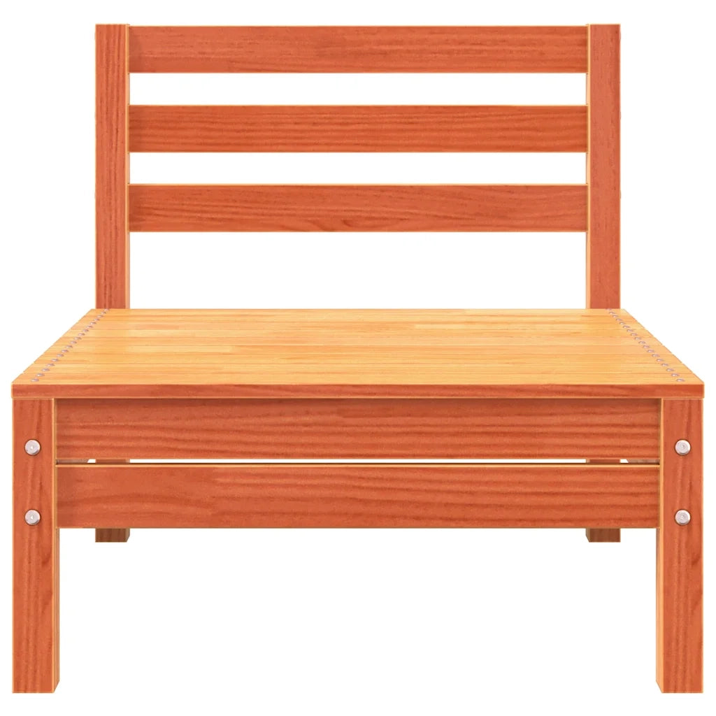 Divano da esterno-Divano da Giardino a 3 Posti Marrone Cera Legno Massello Pino 872932