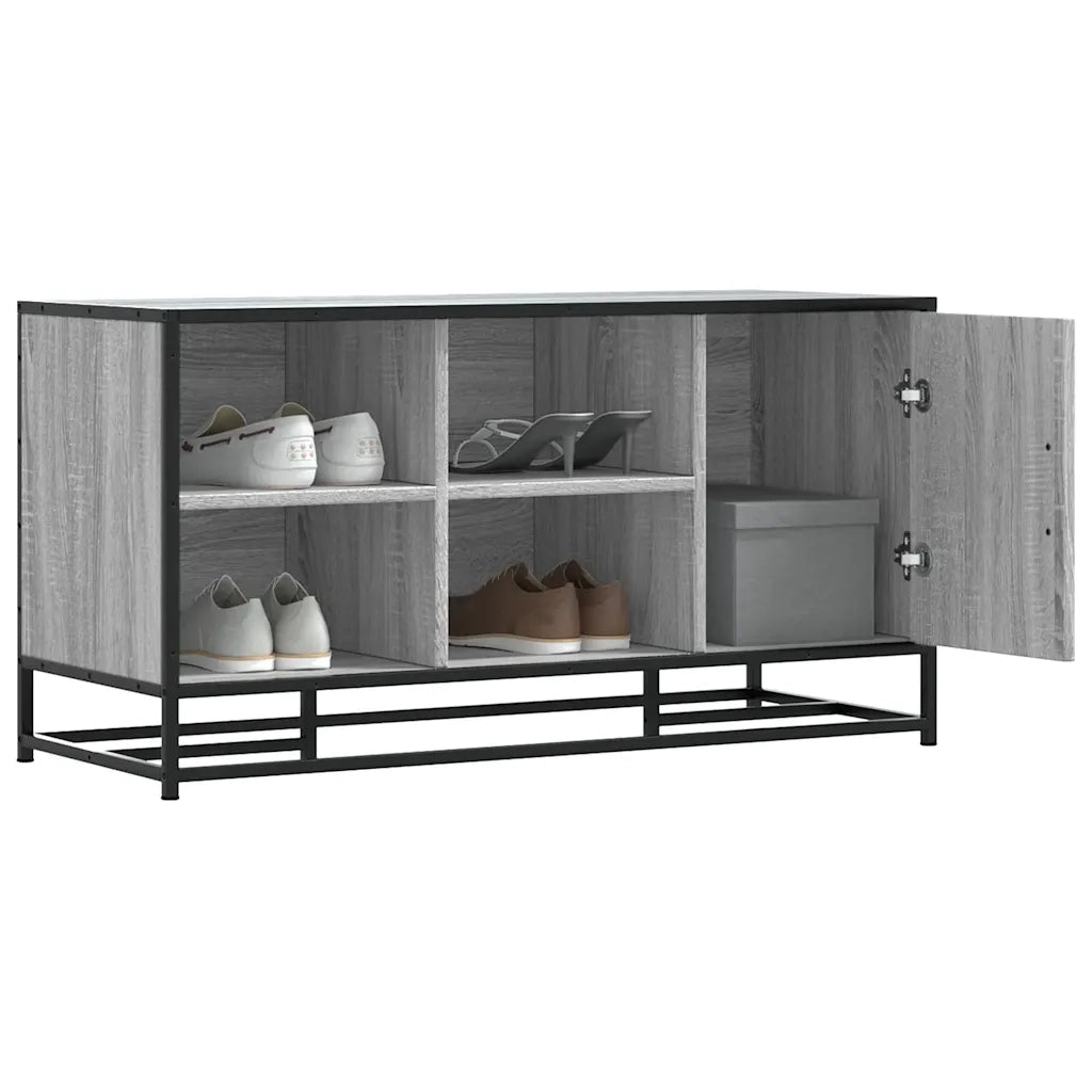 vidaXL Scarpiera Grigia Sonoma 100x40x53,5 cm in Truciolato e Metallo