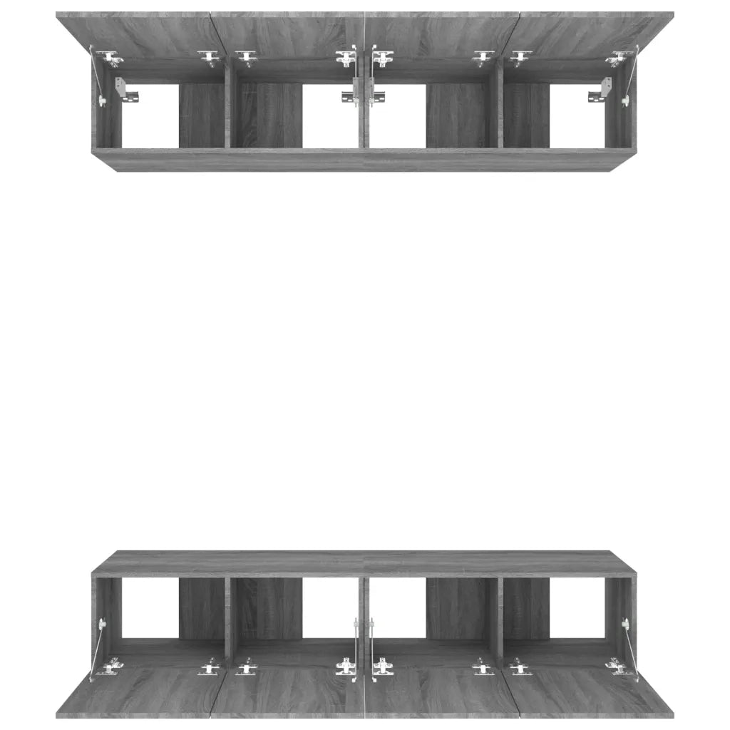 Mobili TV 4 pz Grigi Sonoma 80x30x30 cm in Legno Multistrato